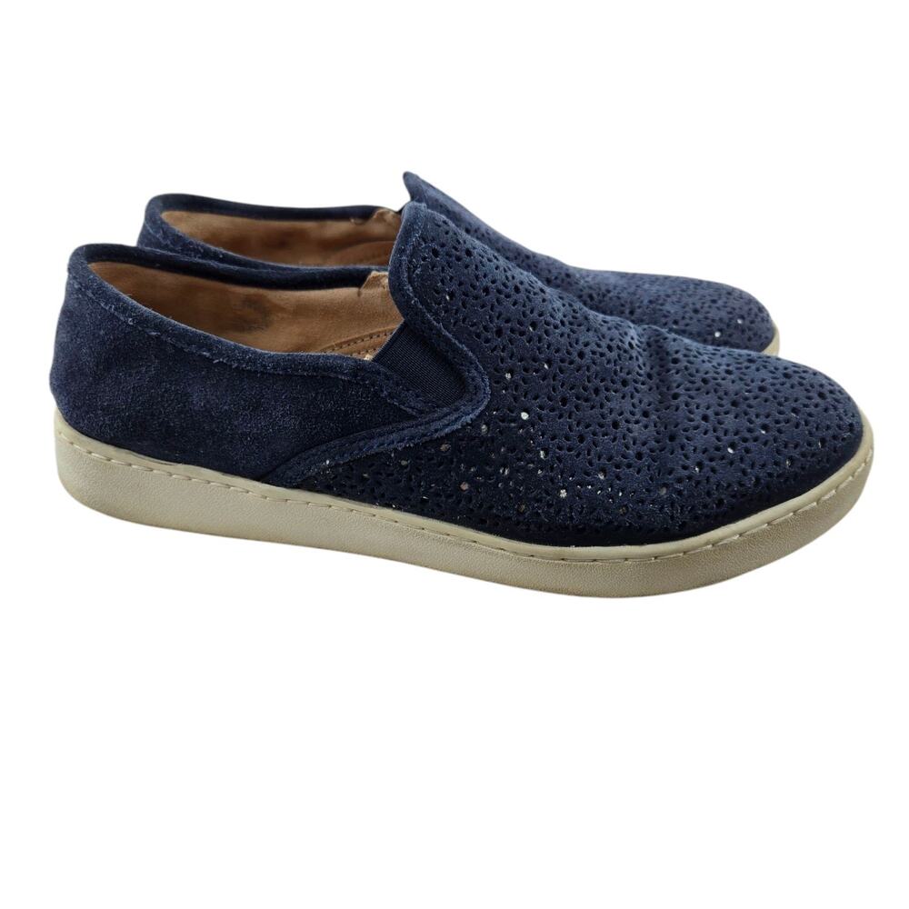 Jack Rogers Ronnie Slip On Sneakers Women 10‎ Blue Suede Perforated Casual Prep